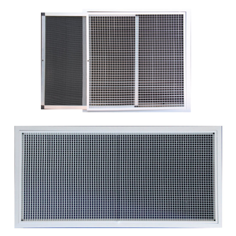 Hinged Eggcrate Grilles with Removable Filter