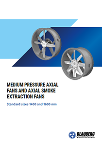 Catalogue "Medium pressure axial fans and axial smoke extraction fans. Standard sizes 1400 and 1600 mm"
